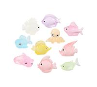 KyeeaDIY 10pcs Luminous Fish Tank Decorations Colorful Glowing Fishes Floating Aquarium Decorations Thematic Ornaments Resin Tiny Fish for Aquarium Fish Tank Accessories (10pcs)