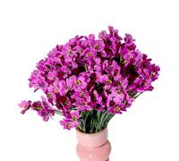 KyeeaDIY 18 Stems Violet Fake Flowers Artificial Flower Set Simulation Outdoor，Indoor Plastic Flowers for Vase, Home Garden Decor No Maintenance, Bendable Stems (Purple)