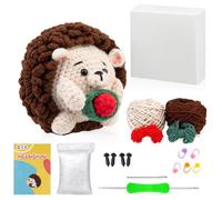 KyeeaDIY Crochet Kit for Beginners Complete Animal Crochet Kits Starter Set for Adults Knitting Tools with Yarn, Hook, Safety Eyes and Guide, DIY Knitting Kits for Adults/Kids, Gift Idea (D)