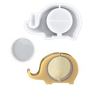 KyeeaDIY Storage Bank Resin Molds Silicone Elephant Shaped Box Molds Coin Holder Epoxy Resin，Box Casting Molds for DIY Coins, Jewelry Organizer Making