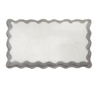 KYEQATY Bathroom Rug Imitation Wool Scalloped Bath Mat with Backing Wear and Tear Resistant Scallop Rug with Lock Edge for Bathroom Living Room and Bedroom