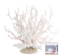 KYEQATY Coral Decor Artificial Coral Reef Decor Fake Coral Ornament Decorative Lifelike Coral Sculpture Beach Room Decor for Aquariums Fish Tanks, White
