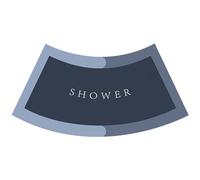 KYEQATY Corner Shower Mat 16x30'' Curved Shower Mat Absorbent Shower Rug Non Slip Quadrant Shower Mat Washable Fast Drying Curved Bath Mat for Circular Outside Shower Dark Blue