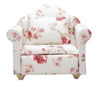 KYEQATY Dollhouse Furniture 1 12 Scale Vintage Dollhouse Couch with Pillow Armchair Living Room Dollhouse Furniture Wooden Fabric Frame Single Reading Chair for Room Scene Decor Floral