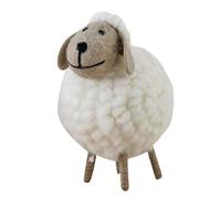 KYEQATY Felt Lamb Figurine Toy Desktop Decorative Wool Plush Cartoon Sheep Ornaments White S
