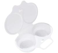 KYEQATY Microwave Egg Poacher 2 Cavity Microwave Egg Cooker Nonstick Poached Egg Maker with Lid Egg Poacher Microwave for Home Kitchen