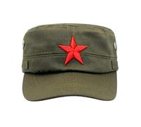 KYEQATY Military Cap Baseball Cap Red Star Army Cap Vintage Men Flat Top Cool Hat