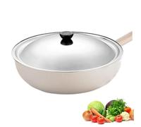 KYEQATY Pot Lid 30cm Stainless Steel Food Grade Wok Cover Replacement Explosion-Proof Round Pan Lid with Anti-scalding Knob Wok Lid for Kitchen Cooking Accessories