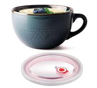 KYEQATY Soup Mug 700ml Ceramic Soup Bowls with Handles Microwave Soup Mug with Lid Easy to Clean Soup Bowls for Cereal Milk Dessert Oatmeal Ramen Home Accessory