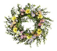 KYEQATY Spring Daisy Wreath Spring Door Wreath All Year Around Colorful Artificial Flower Wreaths Decorative Artificial Flowers for Home Party Wedding Decor