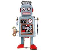 KYEQATY Tin Toy Robot Clockwork Wind Up Robot Funny Vintage Mechanical Toys with Key Blue Kids Toys Children Games