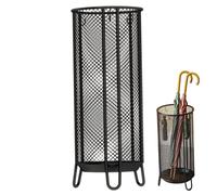 KYEQATY Umbrella Holder Metal Umbrella Stand for Entryway Umbrella Basket with Drip Tray and 3 Hooks Freestanding Umbrella Rack Holds 5-6 Umbrella Canes Walking Sticks 20 * 50cm