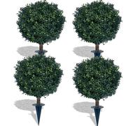 BLONYUVC Artificial Boxwood Ball Bush 27" Tree UV Resistance Rated with Spike. Easy to Push in The Ground.Plant Looks Great in a Planter Anywhere. Indoor/Outdoor Decor 4 Pack