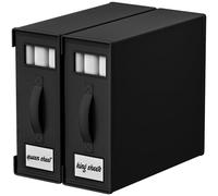 KYEVIS Bed Sheet Organiser, 2 Pack Storage Box With Handle and Clear Window, Foldable for Bedding, Clothes, Blankets - Black