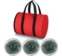 KYEVIS Christmas Lights Storage Bags, 3 Metal Reels to Store Holiday Christmas String Lights, Red Tear Proof Oxford Fabric Zip up Bag with Reinforced Handles