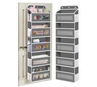 KYEVIS Over The Door Organizer Storage, 5 Shelves Door Organizer Hanging with 10 Mesh Pockets, Behind Door Storage - Ideal for Newborn, Nursery, and Baby Essentials Daily Use(Dark Gray)