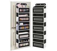 KYEVIS 1 Pack Over Door Storage, 5 Pockets Back of Door Storage with Window, Hanging Storage for Nursery, Bathroom, Bedroom, Baby Essentials for Newborn(Black)