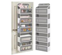 KYEVIS Over The Door Organizer Storage, 5 Shelves Door Organizer Hanging with 10 Mesh Pockets, Behind Door Storage - Ideal for Newborn, Nursery, and Baby Essentials Daily Use(Light Grey)