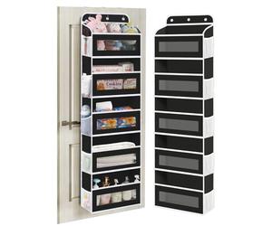 KYEVIS Over The Door Organizer Storage, 5 Shelves Door Organizer Hanging with 10 Mesh Pockets, Behind Door Storage - Ideal for Newborn, Nursery, and Baby Essentials Daily Use(Black)