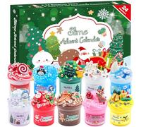 KYEVIS Slime Advent Calendar 2025, Christmas Advent Calendar 24 Days Countdown with 10 Slime, Christmas Toy Advent Calendar Gift for Kids Girls Boys Ages 3 4 5 6 7 8 9+