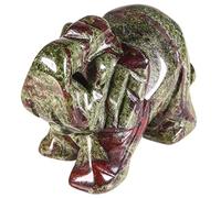 KYEYGWO 1.5" Hand Carved Crystal Elephant Figurine for Prosperity Good Luck