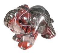 KYEYGWO 1.5" Hand Carved Crystal Elephant Figurine for Prosperity Good Luck