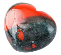 KYEYGWO 1.7" African Bloodstone Heart Shaped Worry Stone for Stress Relief