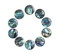 KYEYGWO 10 Pcs Abalone Shell Round Beads for Jewellery Making 10 mm, No Hole Beads Flat Back Cabochons for Crafts DIY Decoration