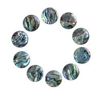 KYEYGWO 10 Pcs Abalone Shell Round Beads for Jewellery Making 14 mm, No Hole Beads Flat Back Cabochons for Crafts DIY Decoration