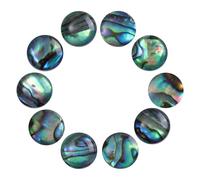 KYEYGWO 10 Pcs Abalone Shell Round Beads for Jewellery Making 8 mm, No Hole Beads Flat Back Cabochons for Crafts DIY Decoration