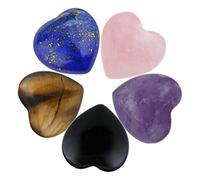 KYEYGWO 10 PCS Mixed Stone Puff Heart Healing Crystals Love Stone