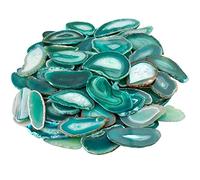 KYEYGWO 10 Pcs Polished Agate Geode Slices Stone for Home Decoration, Irregular Healing Crystals for Jewelry Making, Place Cards for Weddings