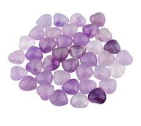 KYEYGWO 10 PCS Purple Amethyst Puff Heart Healing Crystals Love Stone