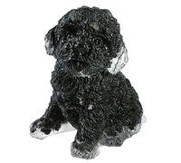 KYEYGWO 2.5 Inch Black Obsidian Poodle Figurine Dog Statue Home Decor