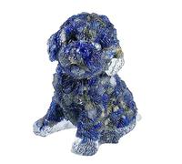 KYEYGWO 2.5 Inch Lazuli lapis Poodle Figurine Dog Statue for Home Decor