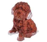 KYEYGWO 2.5 Inch Red Jasper Poodle Figurine Dog Statue for Home Decor