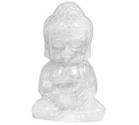 KYEYGWO 2 Inches Rock Quartz Meditation Buddha Statue for Home Decor | Hand Carved & Polished, Bring Peace & Harmony , Indoor Budha Figurine Ornament for Zen, Prayer, Spiritual Inspiration, Gift