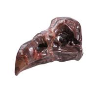 KYEYGWO 3.15" Carved Crystal Raven Head Skull Statue Ornament for Home