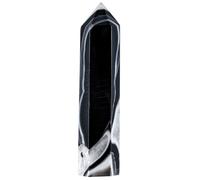 KYEYGWO 3.19-4.53" Striped Black Agate Crystal Obelisk Tower for Witchcraft
