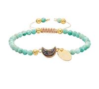 KYEYGWO 4mm Faceted Beads Bracelets for Women and Men, Adjustable Titanium Coated Druzy Quartz Healing Stone Bracelets for Jewelry