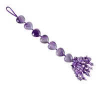 KYEYGWO 7 Chakra Heart Crystal Stone Hanging Ornament for Car Window, Amethyst Tumbled Gemstones Feng Shui Ornament for Chakra Healing, Protection, Yoga Meditation, Good Luck