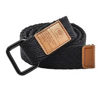 KYEYGWO Canvas Belts for Men Woman, Webbing Double Loop D Ring Buckle Jeans Waistband Belt, Black