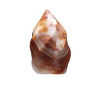 KYEYGWO Carnelian Crystal Obelisk Tower for Shelf Desk Decor, Flame Shaped Crystals and Healing Stones for Positive Energy 1.10-1.32 LBS