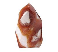 KYEYGWO Carnelian Crystal Obelisk Tower for Shelf Desk Decor, Flame Shaped Crystals and Healing Stones for Positive Energy 0.66-0.88 LBS