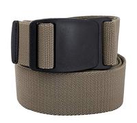 KYEYGWO Casual Belts for Men Woman, Solid Color Web Belt Waistband with Plastic Buckle, Khaki