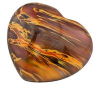 KYEYGWO Cherry Quartz Puff Heart Healing Crystals Love Stone, Pocket Stones Palm Worry Stone for Reiki Meditation Balancing, 1.7" (1 PCS)