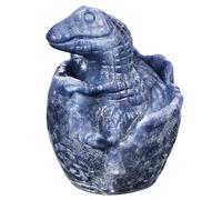 KYEYGWO Crystal Dinosaur Egg Hatchling Figurine, Hand-Carved Pocket Animal Stone Statue Baby Dragon Sculpture for Home Office Decor, Blue Aventurine