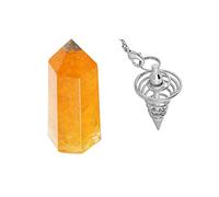 KYEYGWO Crystal Quartz Wand and Dowsing Pendulum for Divination Meditation, Reiki Healing Chakra Crystal Spiritual Gifts
