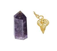 KYEYGWO Crystal Quartz Wand and Dowsing Pendulum for Divination Meditation, Reiki Healing Chakra Crystal Spiritual Gifts