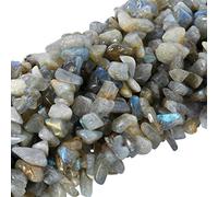KYEYGWO Drilled Labradorite Chips Beads for Jewellery Making, Crafts